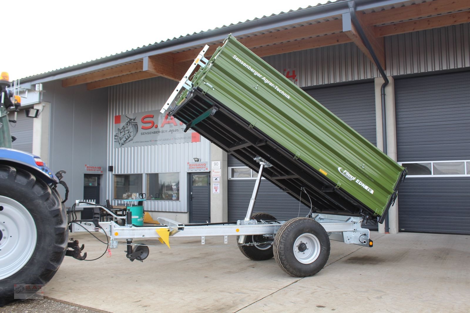 Kipper Türe ait Fliegl Einachs-Dreiseitenkipper EDK 70 Fox, Neumaschine içinde Eberschwang (resim 10)