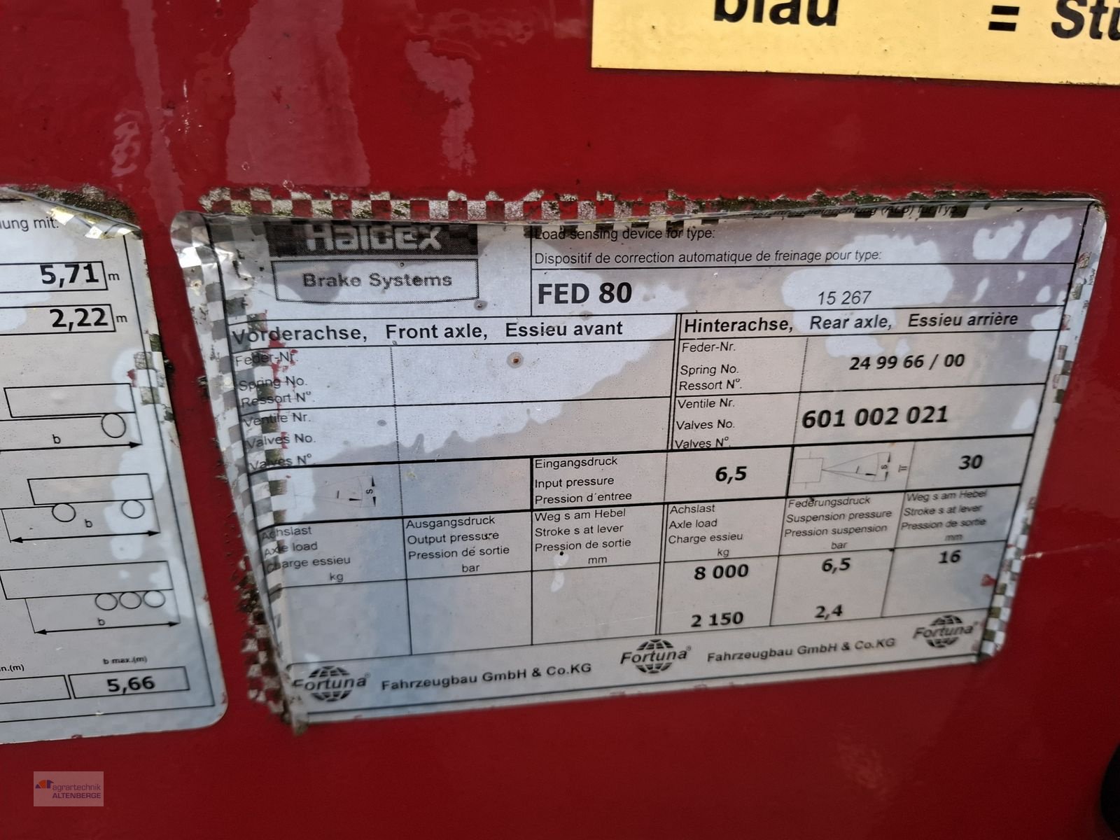 Kipper типа Fortuna FED 80 mit Hydr. Heckklappe, Gebrauchtmaschine в Altenberge (Фотография 7)