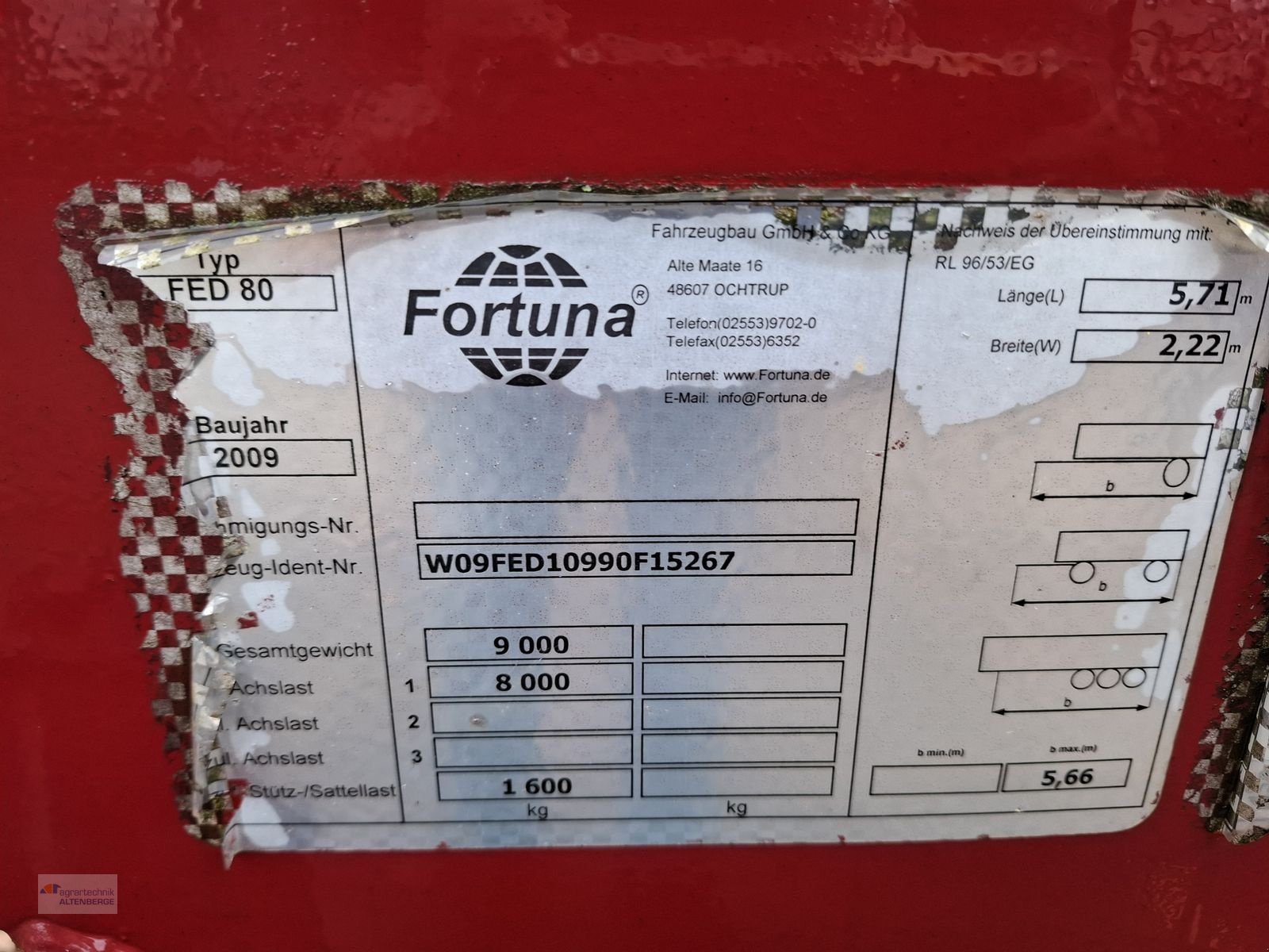 Kipper типа Fortuna FED 80 mit Hydr. Heckklappe, Gebrauchtmaschine в Altenberge (Фотография 5)