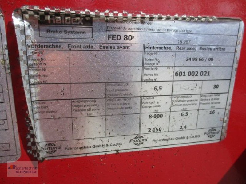 Kipper tip Fortuna FED 80, Gebrauchtmaschine in Altenberge (Poză 9)