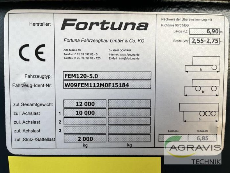 Kipper του τύπου Fortuna FEM 120 / 5.0, Gebrauchtmaschine σε Werl-Oberbergstraße (Φωτογραφία 8)