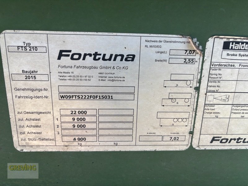 Kipper del tipo Fortuna FTS 210 5.6, Gebrauchtmaschine en Ahaus (Imagen 4)