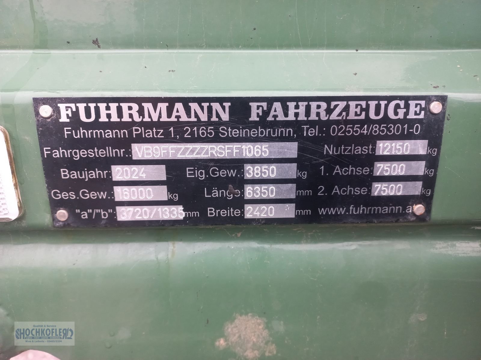 Kipper typu Fuhrmann FF 16000, Gebrauchtmaschine v Wies (Obrázek 5)