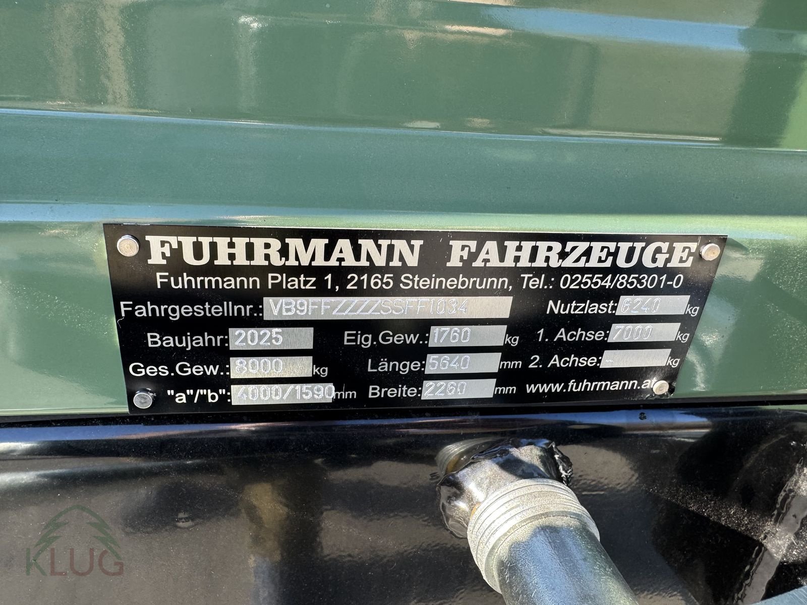 Kipper of the type Fuhrmann FF 8.000 Einachs 4,14x2,15, Neumaschine in Pirching am Traubenberg (Picture 12)