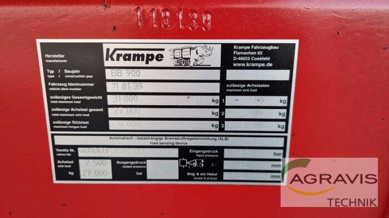 Kipper от тип Krampe BIG BODY 900, Gebrauchtmaschine в Melle-Wellingholzhausen (Снимка 17)