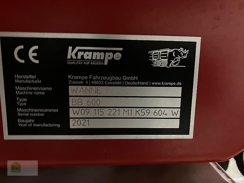 Kipper typu Krampe Big Body BB 600 + CanAGRO Schnecke DF1315, Gebrauchtmaschine w Salsitz (Zdjęcie 9)
