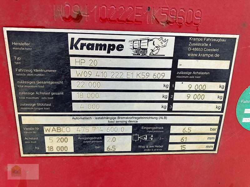 Kipper typu Krampe HP 20, Gebrauchtmaschine v Salsitz (Obrázek 24)