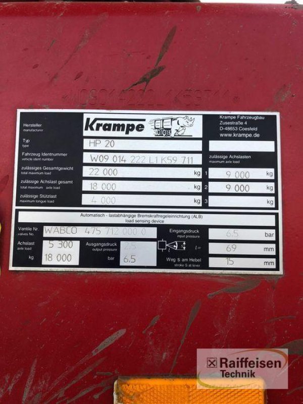 Kipper des Typs Krampe HP 20, Gebrauchtmaschine in Wanderup (Bild 11)
