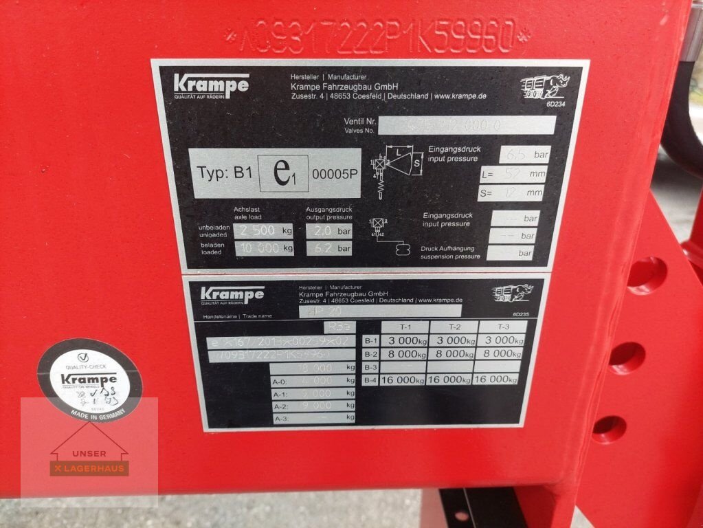 Kipper of the type Krampe TANDEM HALBRUNDMULDE HP 20 CARRIER, Neumaschine in Haag (Picture 10)