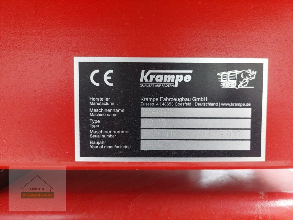 Kipper tip Krampe Tandem Wannenkipper BigBody 650 Carrier, Neumaschine in Haag (Poză 10)