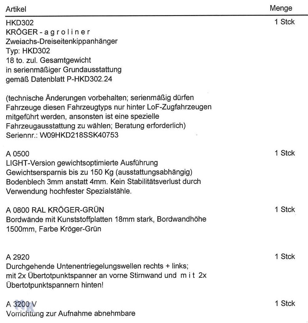Kipper a típus Kröger 18to Kunststoffbordwand ohne Portal Interne Nr. 40753, Gebrauchtmaschine ekkor: Greven (Kép 12)
