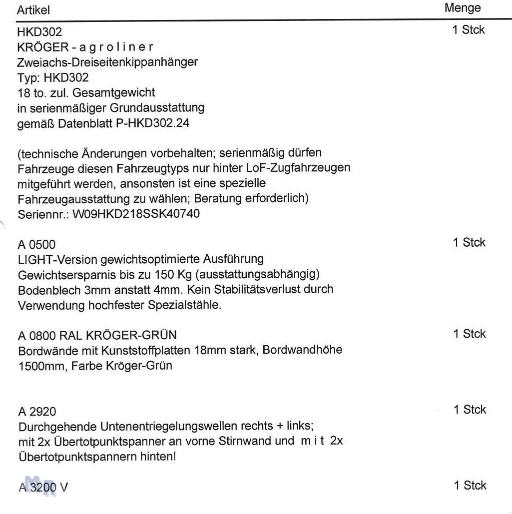 Kipper typu Kröger 18to mit Kunststoffbordwand Interne Nr. 40740, Gebrauchtmaschine w Greven (Zdjęcie 11)