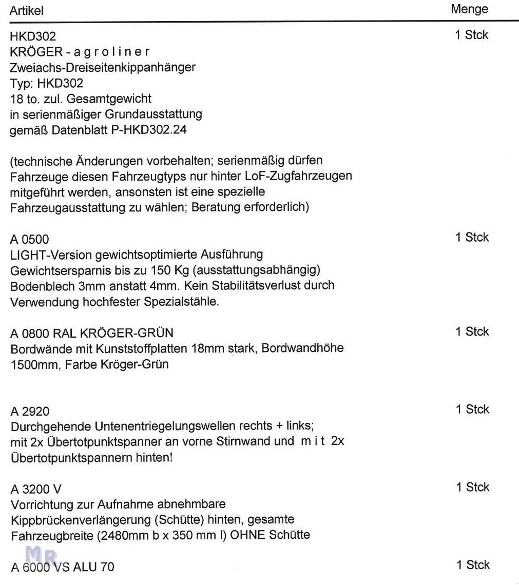 Kipper des Typs Kröger 18to mit Kunststoffbordwand Interne Nr. 40742, Gebrauchtmaschine in Greven (Bild 11)