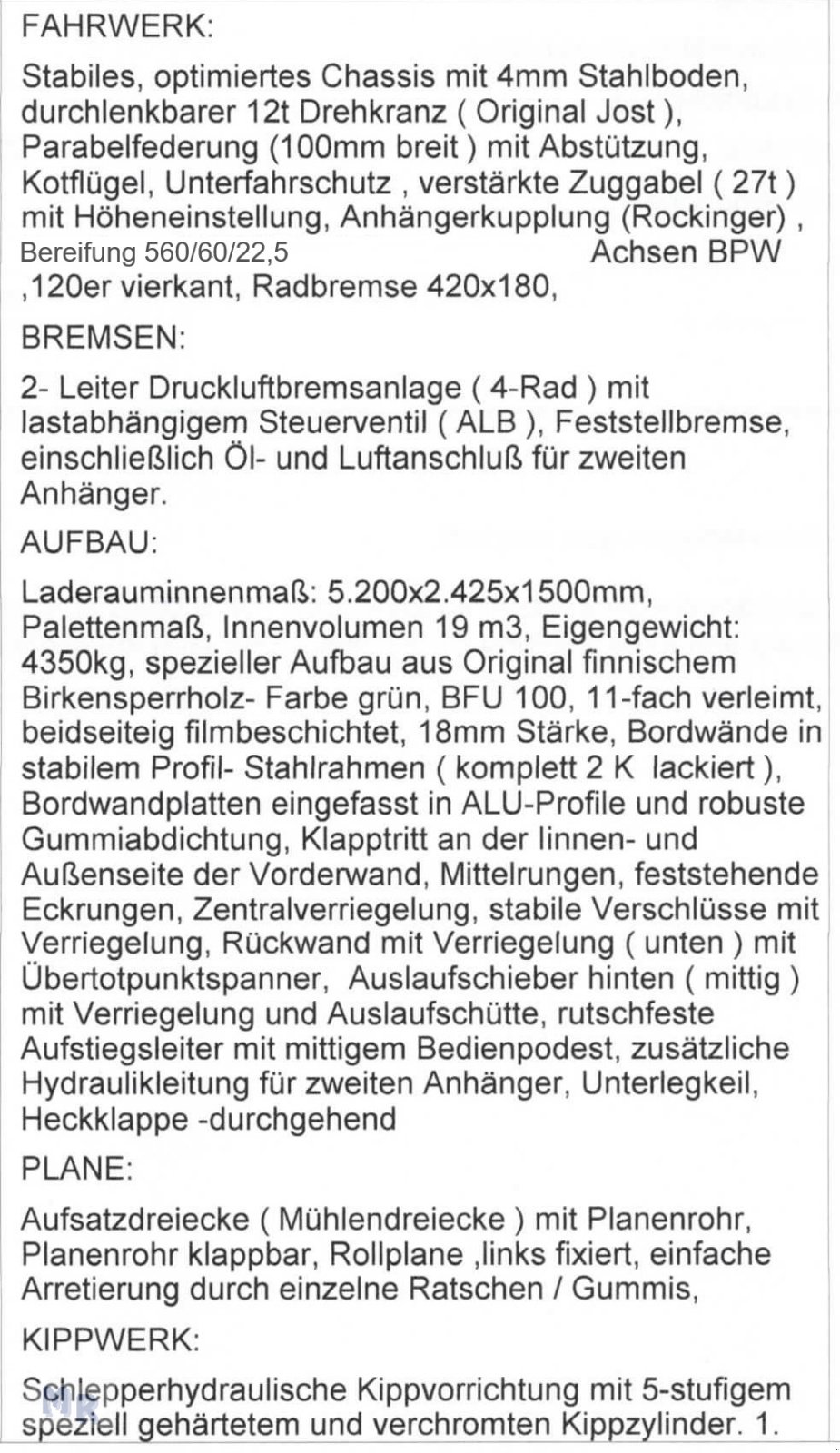 Kipper typu Lametec 18to 560 Bereift Interne Nr. 26601, Gebrauchtmaschine v Greven (Obrázek 12)