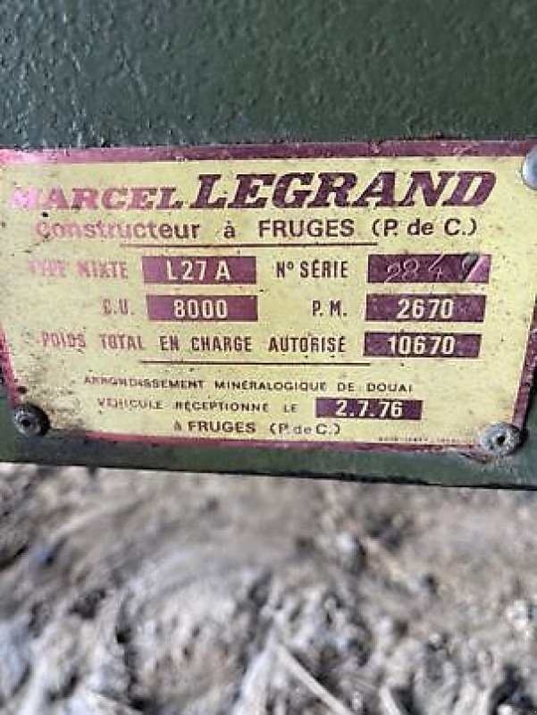 Kipper типа Legrand 8t, Gebrauchtmaschine в Marlenheim (Фотография 3)