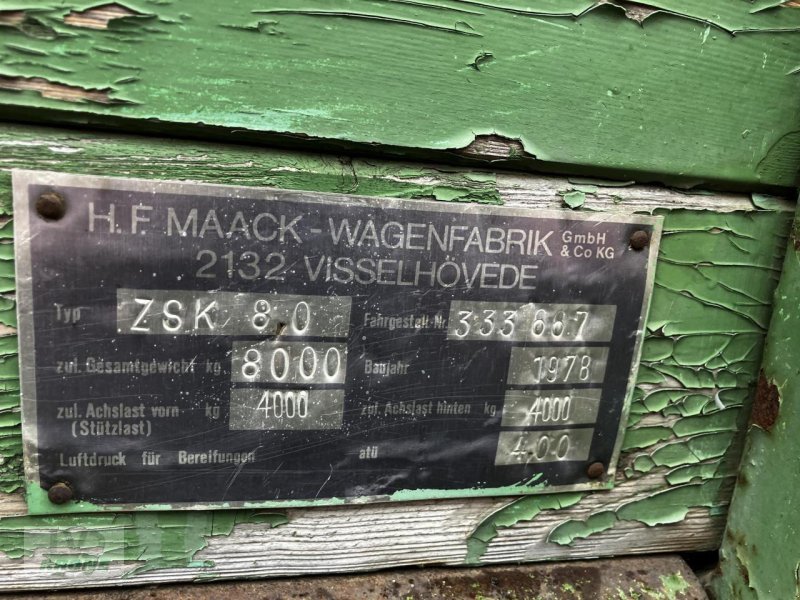 Kipper Türe ait Maack ZSK 80, Gebrauchtmaschine içinde Spelle (resim 8)