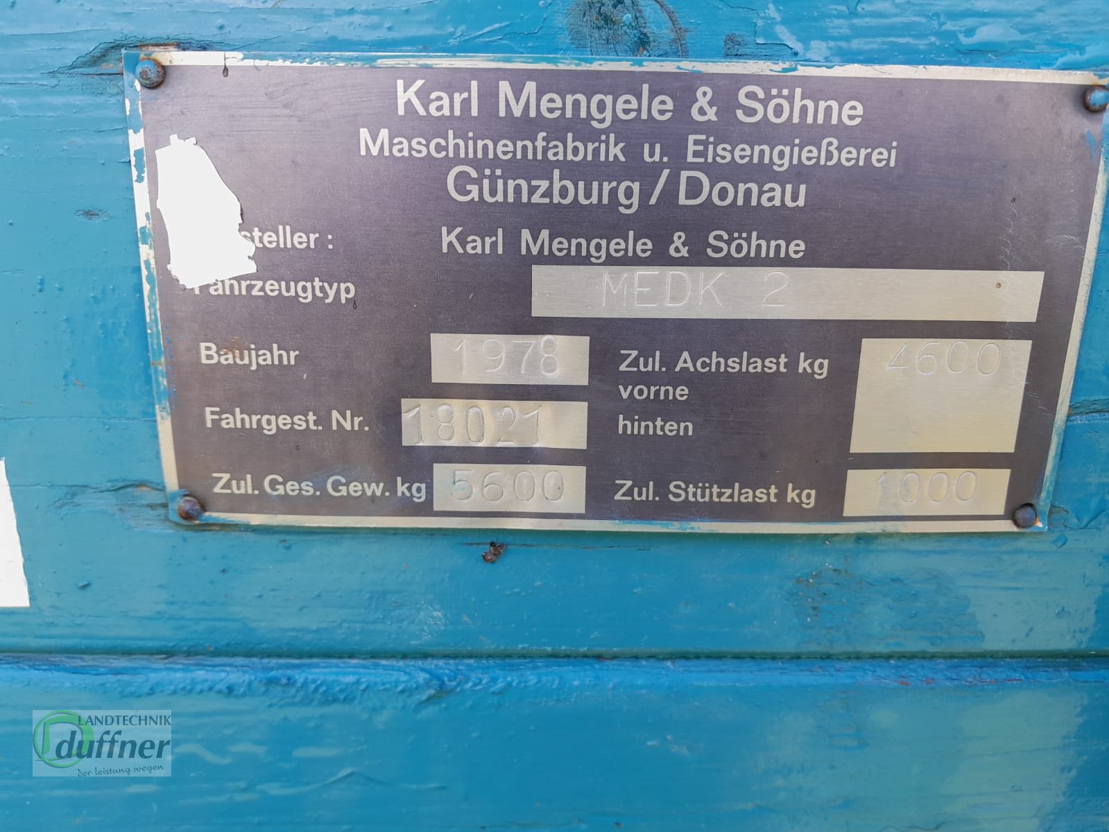 Kipper tip Mengele MEDK 2, 5,6 Tonnen, Gebrauchtmaschine in Hohentengen (Poză 10)