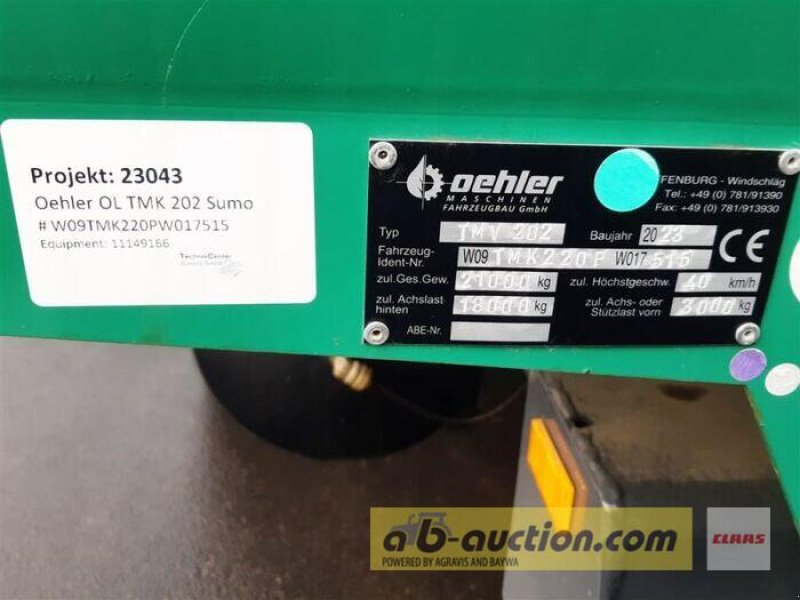 Kipper tipa Oehler ANHÄNGER MULDE TMK 202 S, Neumaschine u Grimma (Slika 16)