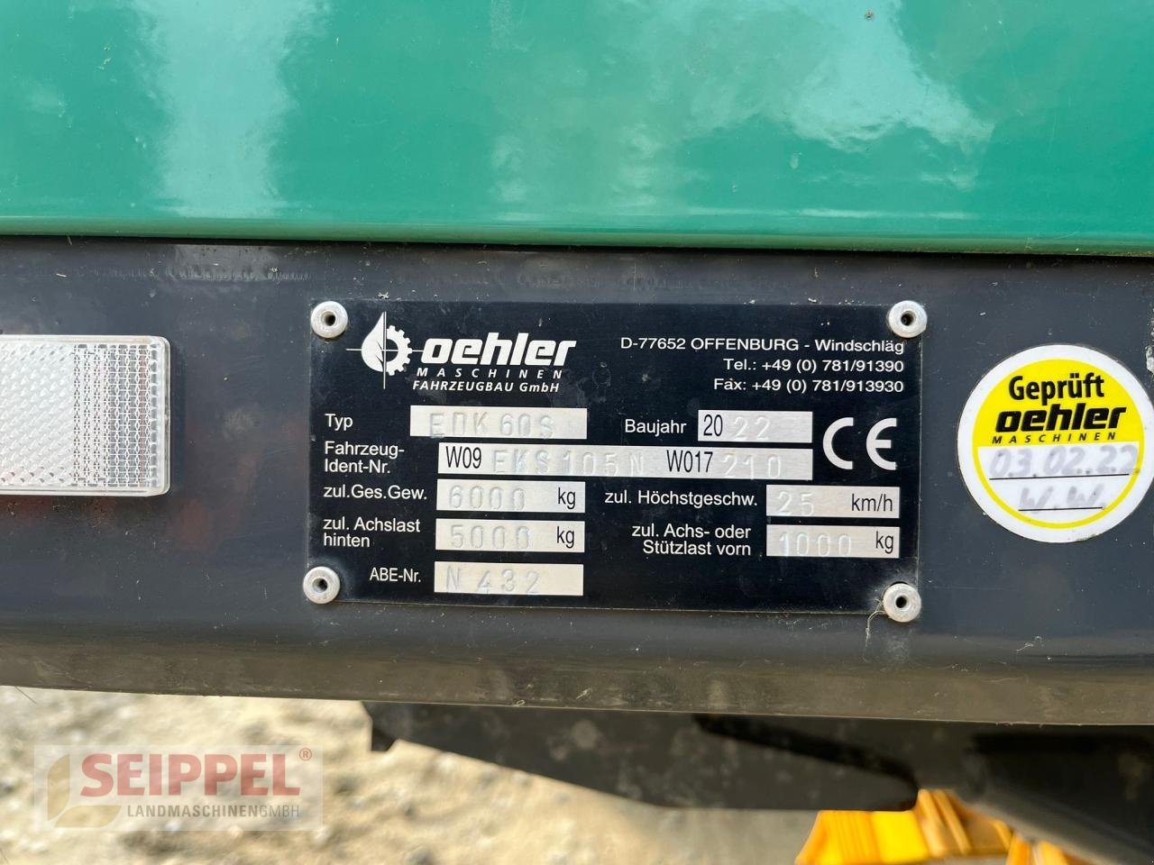 Kipper van het type Oehler OL EDK 60 S, Gebrauchtmaschine in Groß-Umstadt (Foto 5)