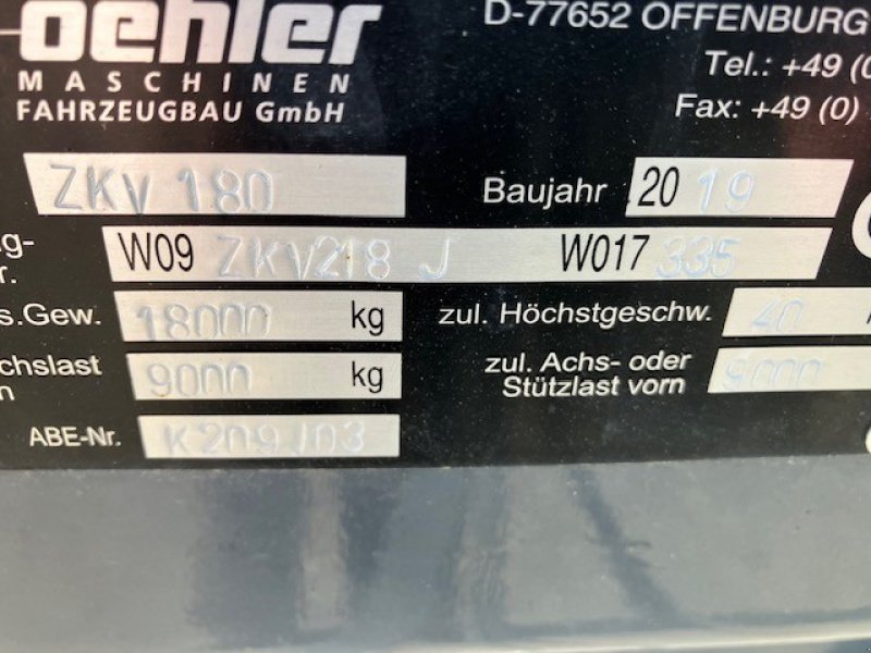 Kipper типа Oehler OL ZDK 180, Gebrauchtmaschine в Borgentreich (Фотография 16)