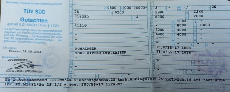 Kipper del tipo Pühringer 4121 T, Gebrauchtmaschine en Rottenburg (Imagen 7)