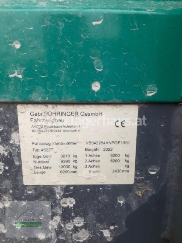 Kipper typu Pühringer 4522T, Gebrauchtmaschine v Schlitters (Obrázek 3)