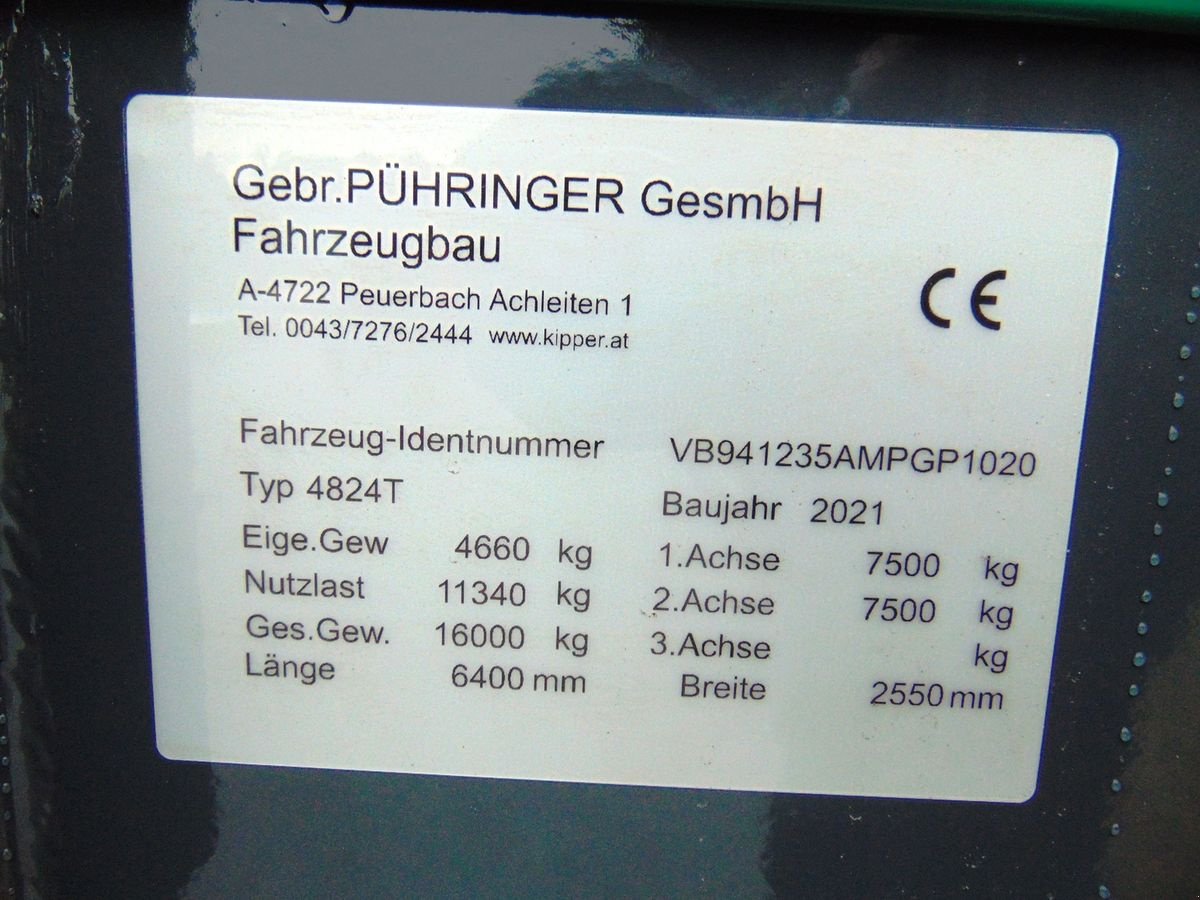 Kipper типа Pühringer 4824 T, 16t, Neumaschine в Neukirchen am Walde  (Фотография 10)
