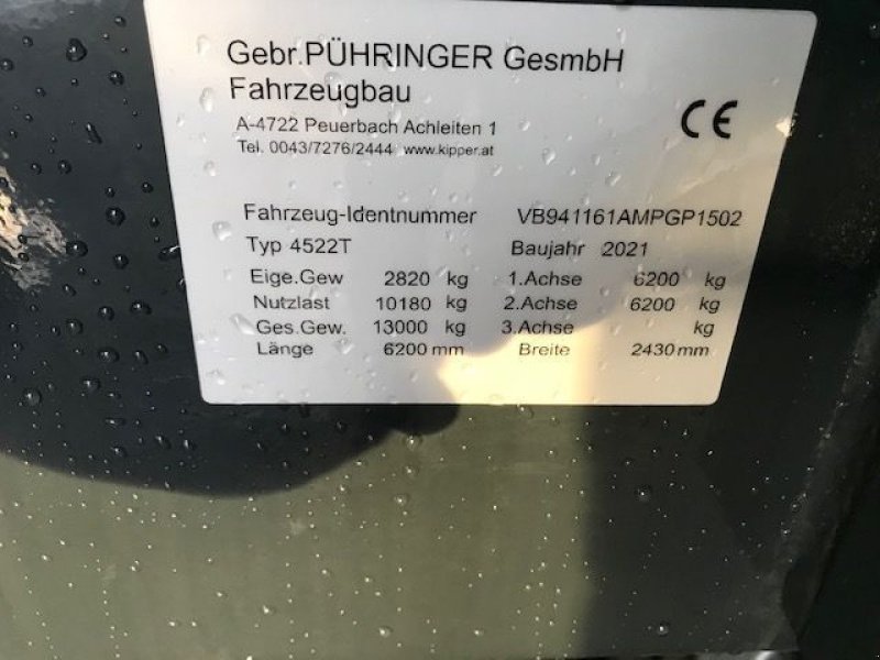 Kipper tip Pühringer Tandem-Dreiseitenkipper 4522T, Neumaschine in Tamsweg (Poză 13)