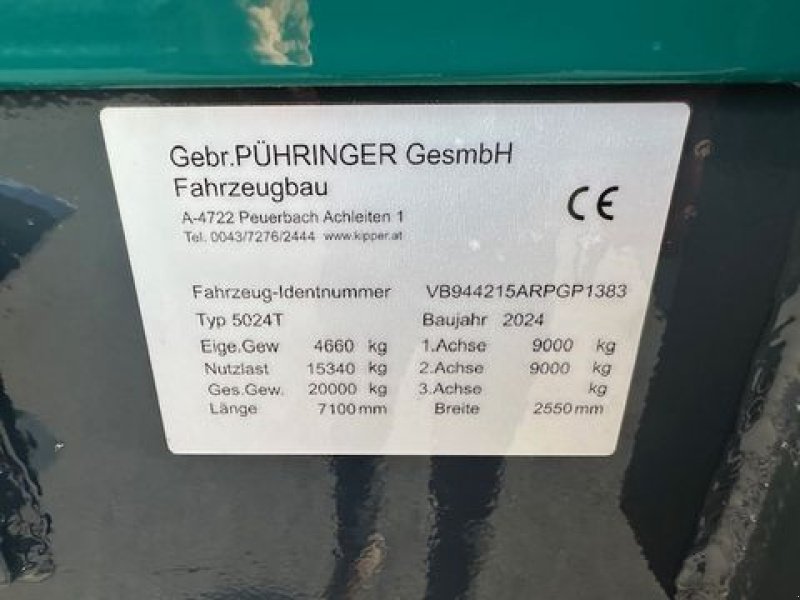 Kipper typu Pühringer Tandem-Dreiseitenkipper 5024T 5,0x2,4m 20to, Neumaschine v Tamsweg (Obrázek 18)