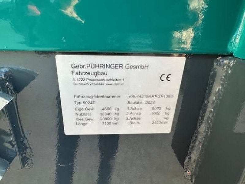 Kipper typu Pühringer Tandem-Dreiseitenkipper 5024T 5,0x2,4m 20to, Neumaschine w Tamsweg (Zdjęcie 13)