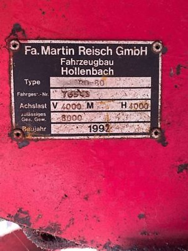 Kipper Türe ait Reisch 4 roues, Gebrauchtmaschine içinde Marlenheim (resim 4)