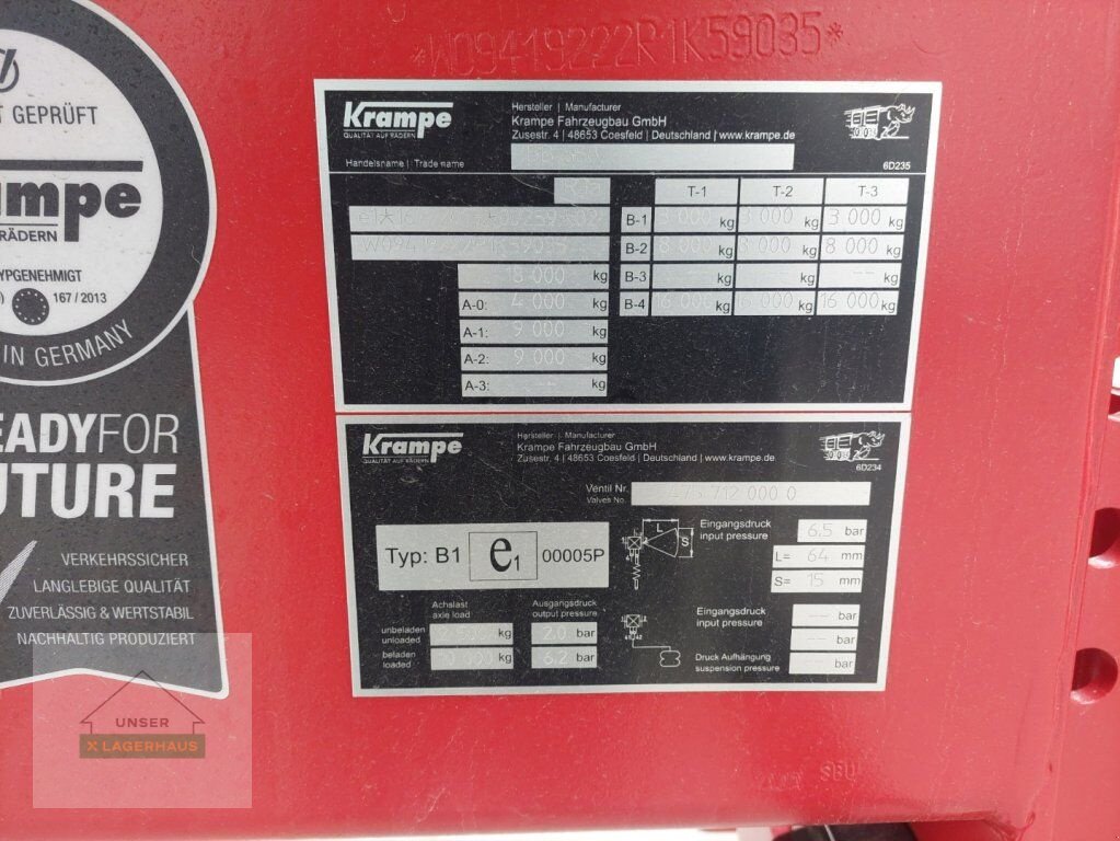 Kipper Türe ait Sonstige KRAMPE Tandem Wannenkipper BigBody 650 Carrier, Neumaschine içinde Haag (resim 2)
