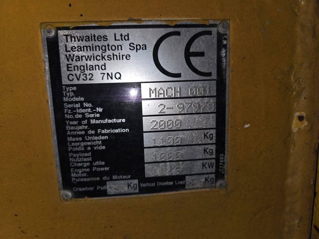 Kipper typu Thwaites Mach 001, Gebrauchtmaschine v Antwerpen (Obrázek 5)