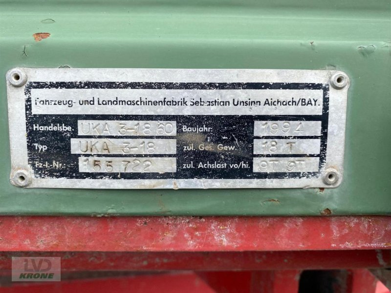 Kipper typu Unsinn UKA3-18/60, Gebrauchtmaschine v Spelle (Obrázek 8)