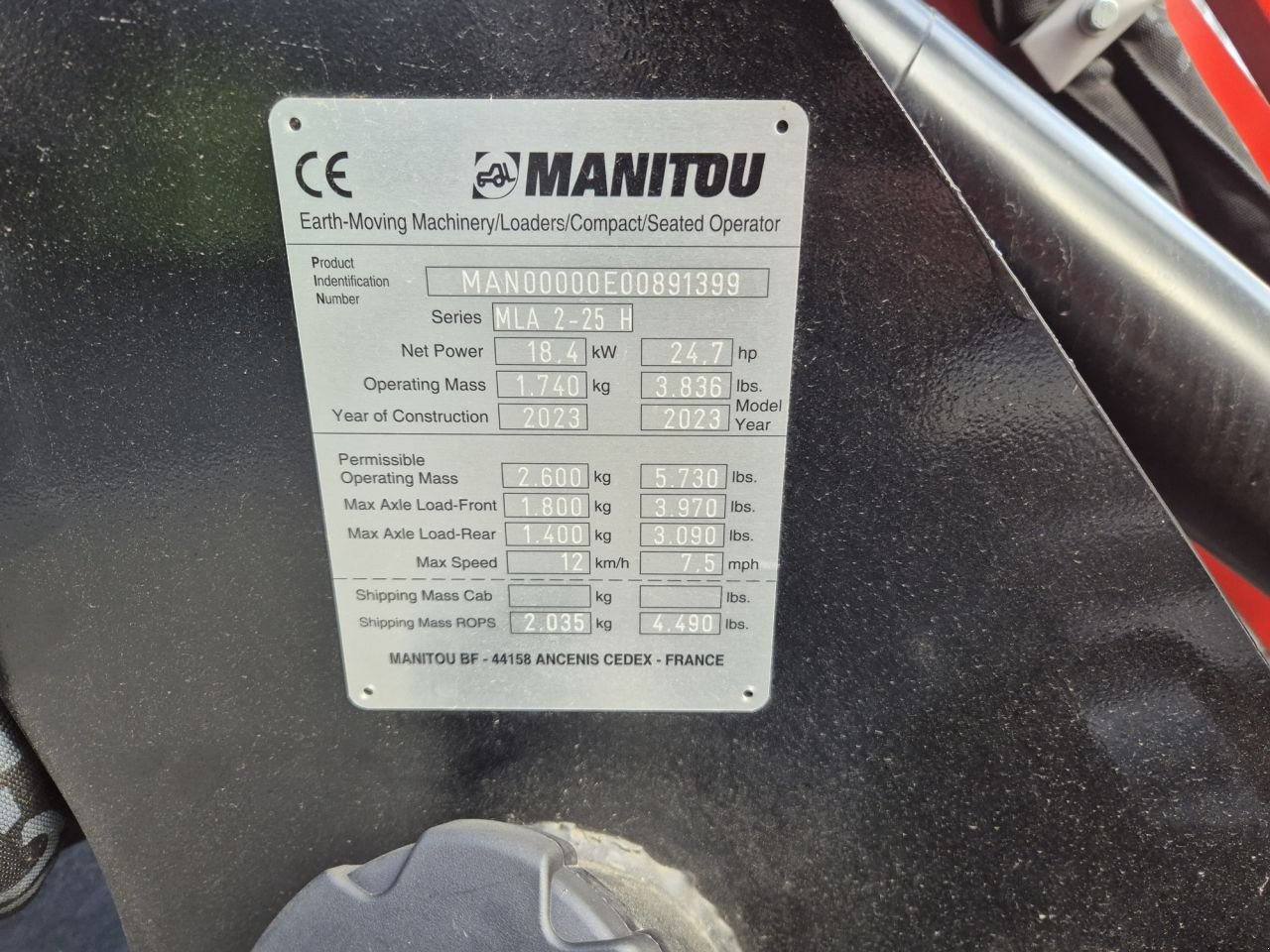 Knickgelenkte Baggerlader typu Manitou MLA 2-25, Gebrauchtmaschine w Lunteren (Zdjęcie 8)