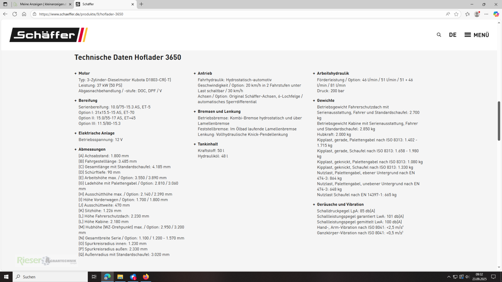 Knickgelenkte Baggerlader a típus Schäffer 3650 Vollkabine, Hubkraft 2000 kg, Neumaschine ekkor: Nördlingen (Kép 8)