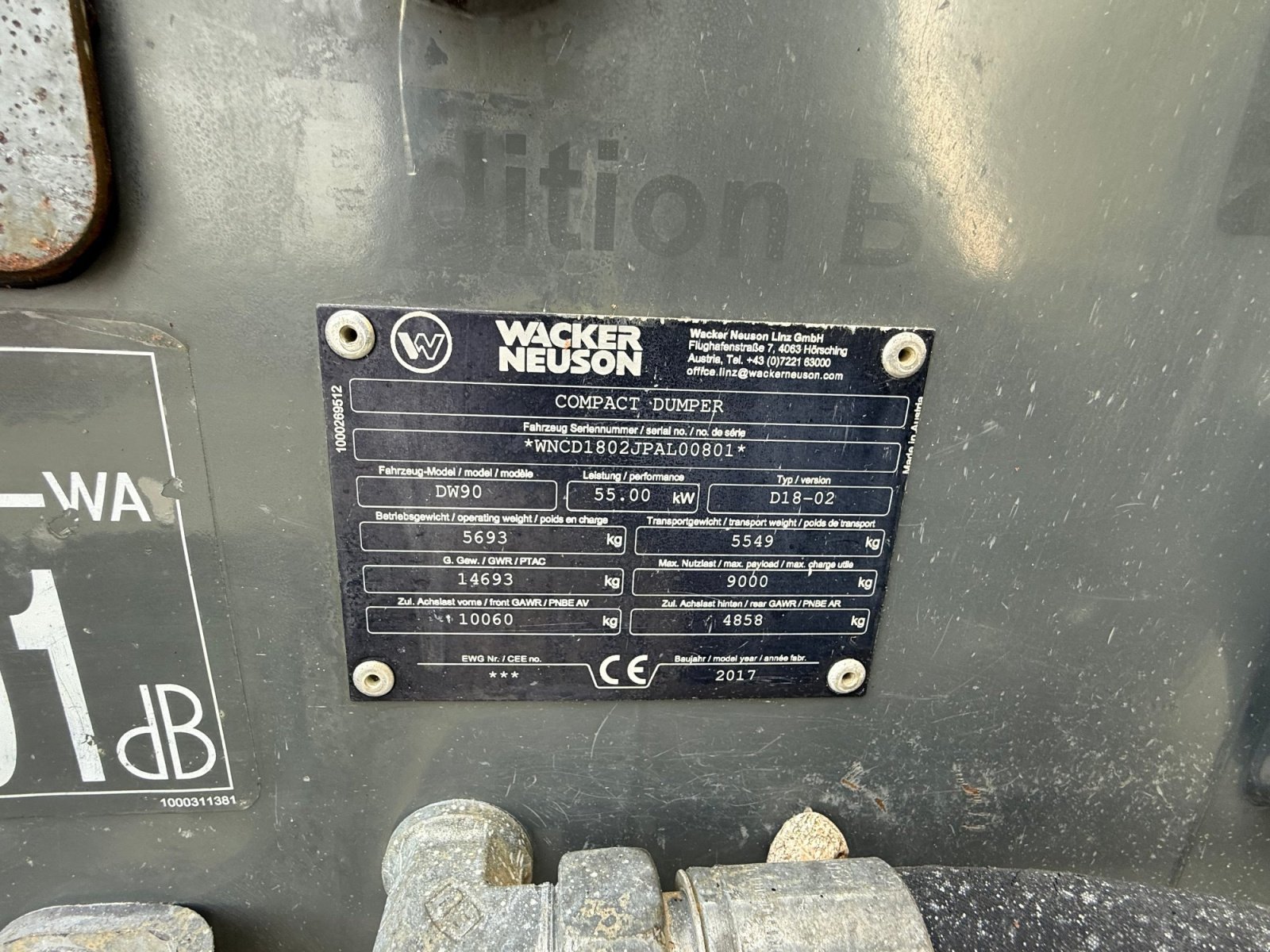 Knickgelenkte Dumper Türe ait Wacker Neuson DW 90, Gebrauchtmaschine içinde Neureichenau (resim 17)