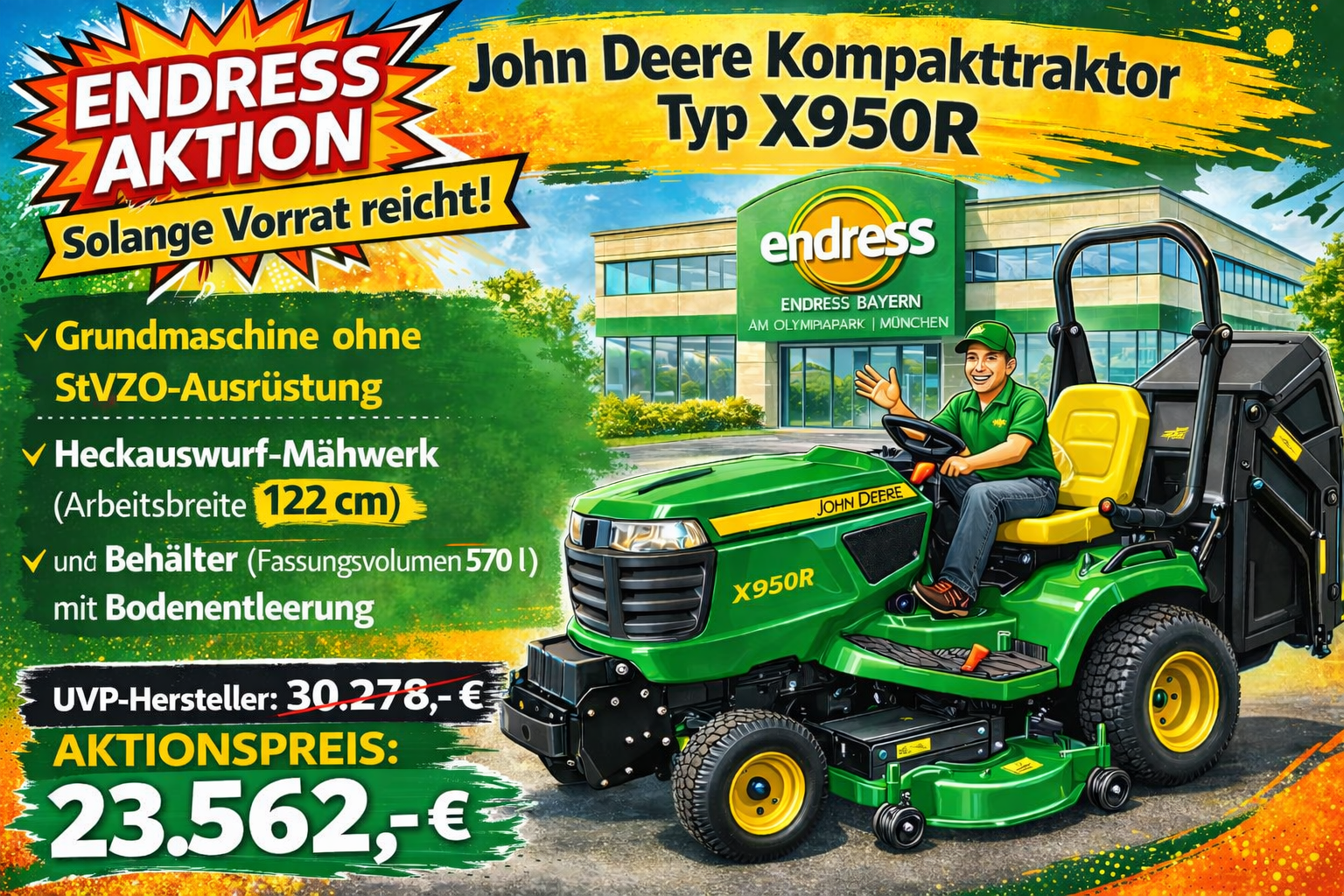 Kommunaltraktor van het type John Deere X950R, Neumaschine in München (Foto 1)