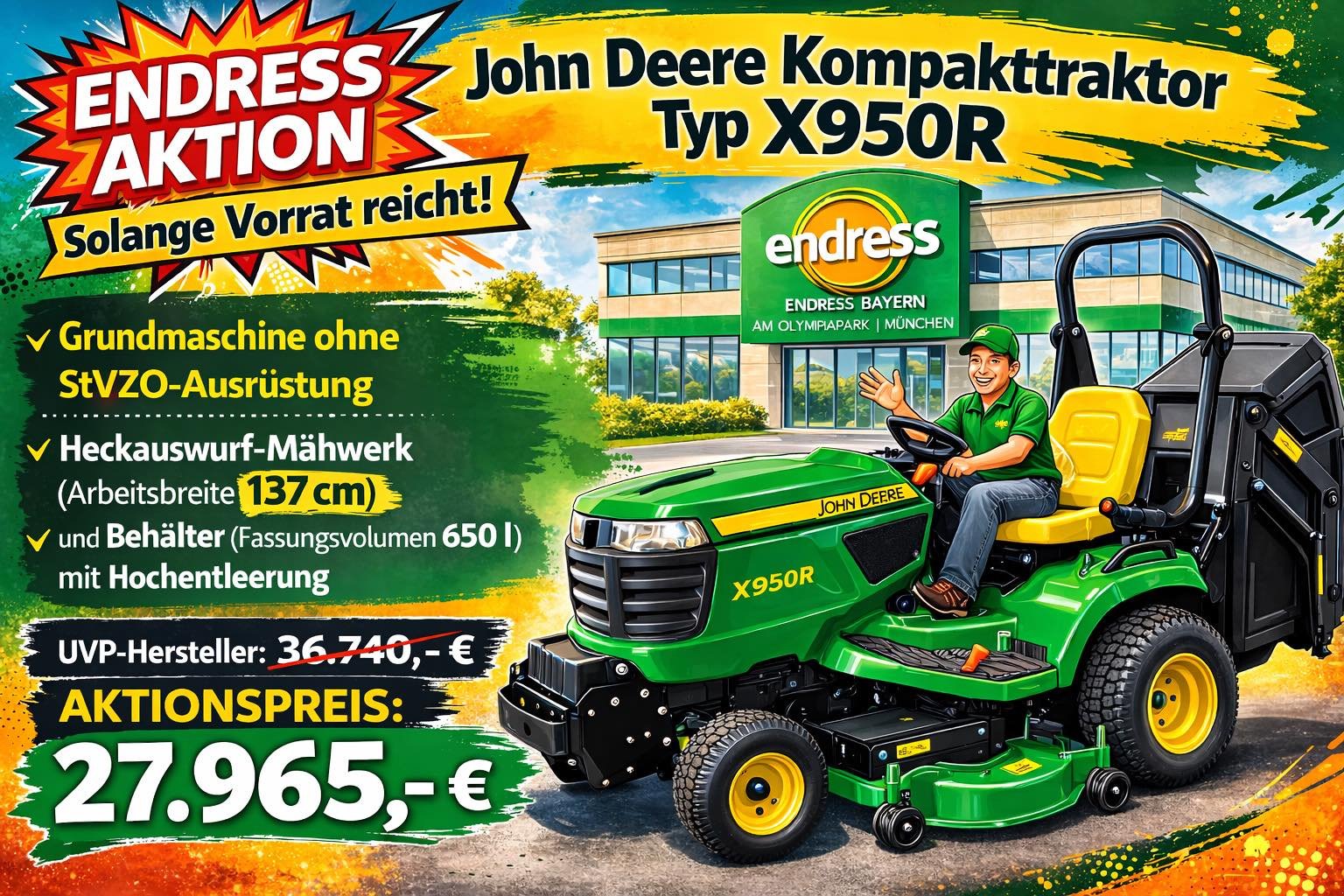 Kommunaltraktor van het type John Deere X950R, Neumaschine in München (Foto 1)