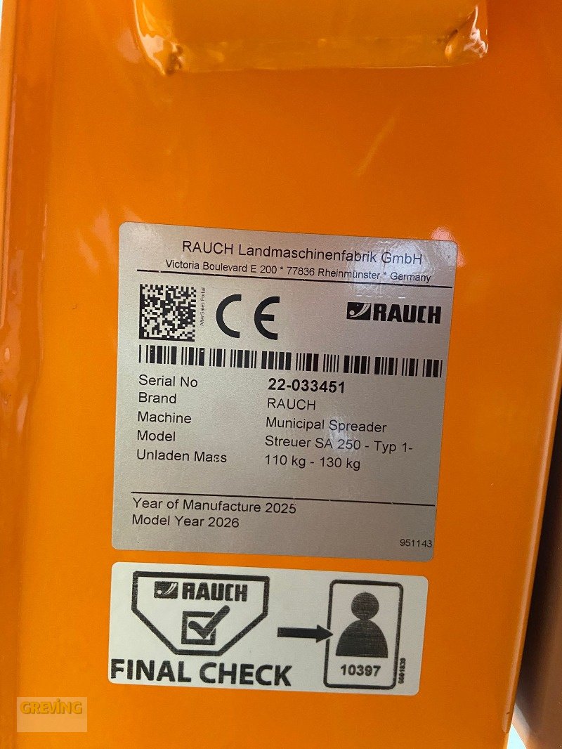 Kommunaltraktor za tip Rauch SA 250 Salzstreuer, Neumaschine u Ahaus (Slika 10)