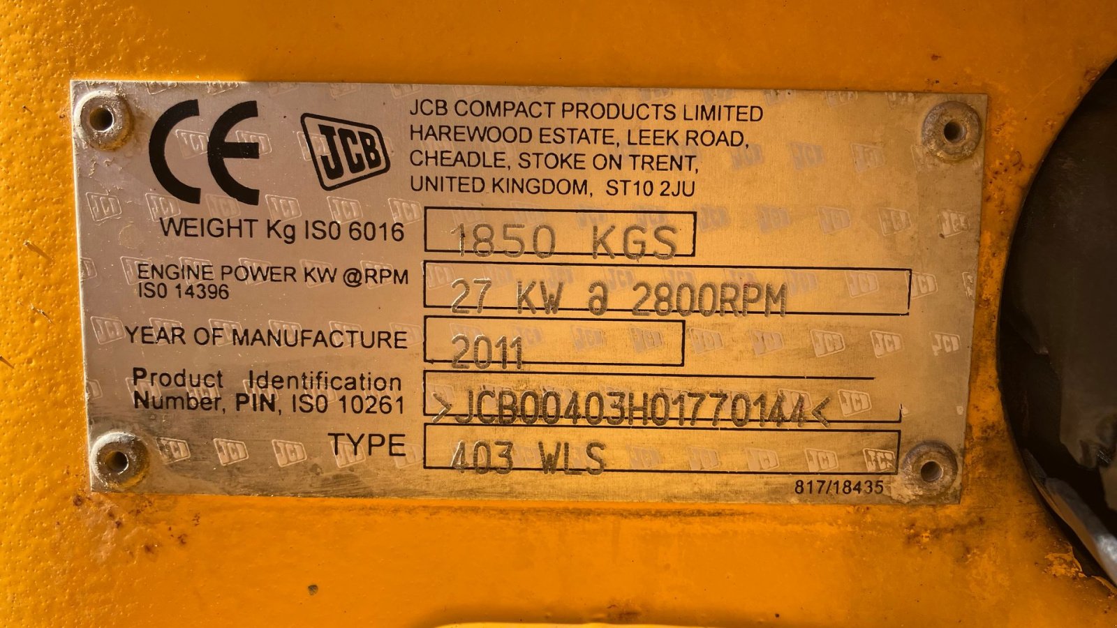 Kompaktlader del tipo JCB 403 WLS, Gebrauchtmaschine en Spøttrup (Imagen 11)