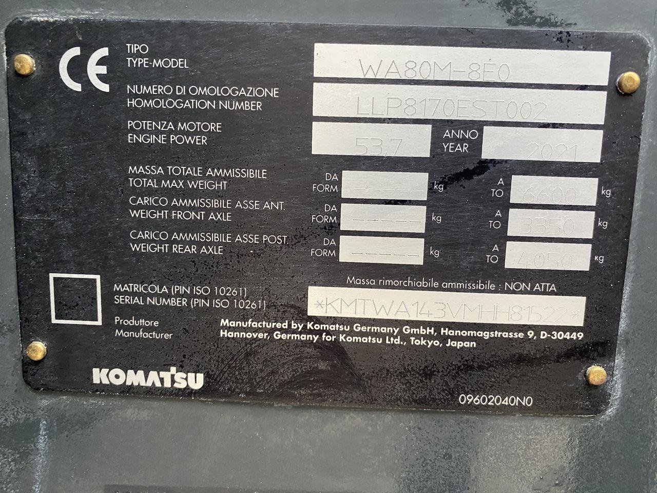 Kompaktlader des Typs Komatsu WA80M-8EO, Gebrauchtmaschine in Skive (Bild 11)
