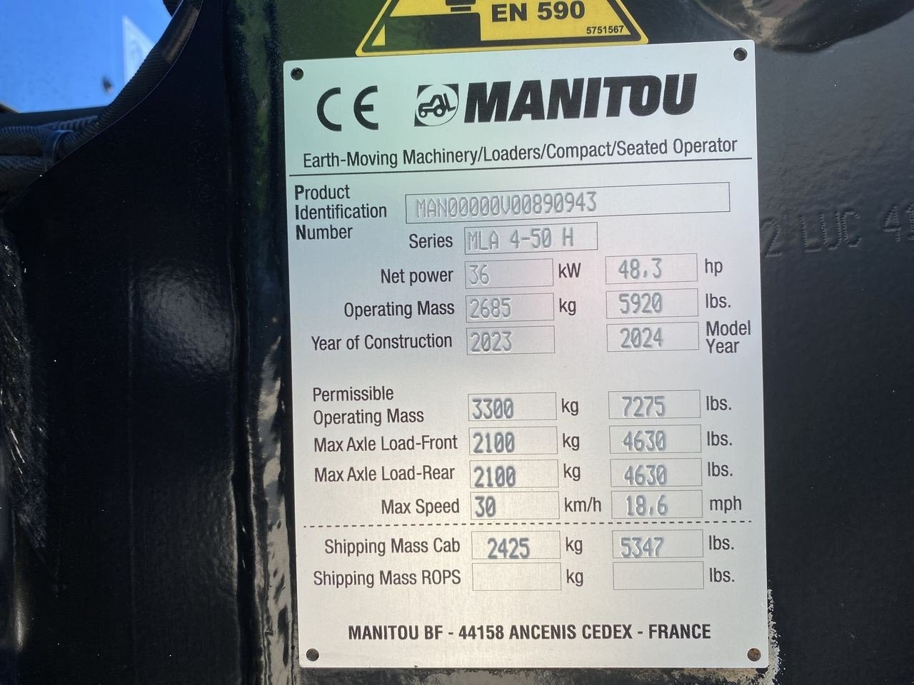 Kompaktlader от тип Manitou MLA 4-50H-C CAB ST5, Gebrauchtmaschine в Skive (Снимка 11)