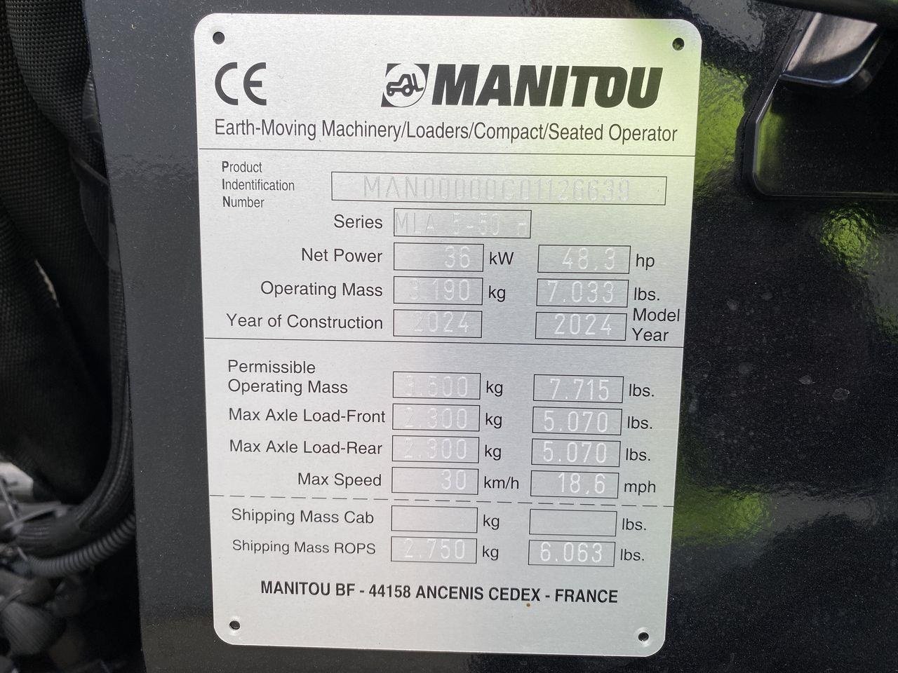 Kompaktlader tipa Manitou MLA 5-50H 4P ST5, Gebrauchtmaschine u Skive (Slika 11)