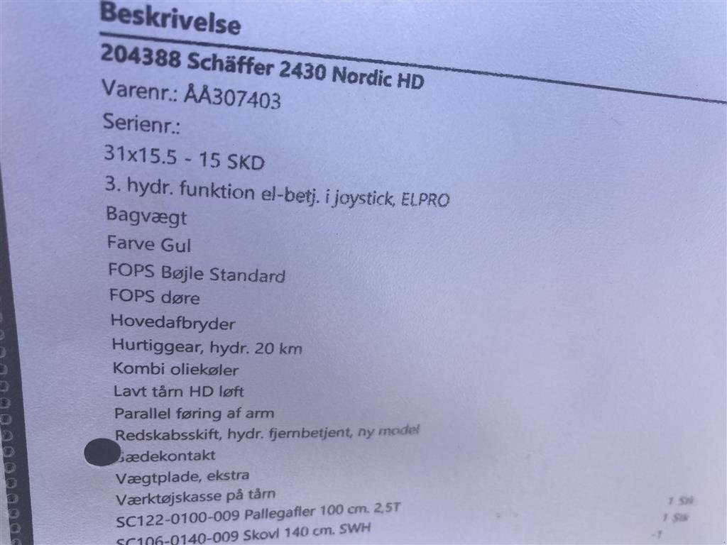 Kompaktlader of the type Schäffer 2430 NORDIC HD, Gebrauchtmaschine in Roskilde (Picture 12)