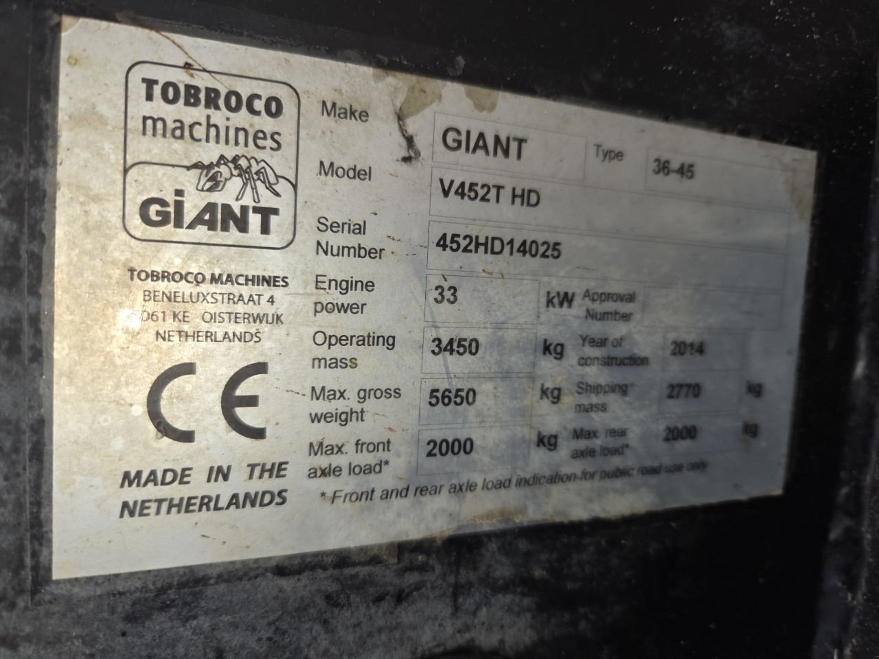 Kompaktlader типа Sonstige Giant V452T HD, Gebrauchtmaschine в Oirschot (Фотография 9)