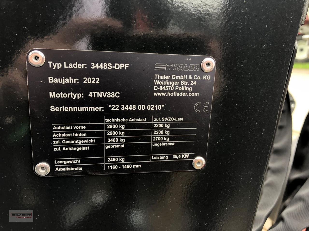 Kompaktlader des Typs Thaler 3448 S, Neumaschine in Tuntenhausen (Bild 11)