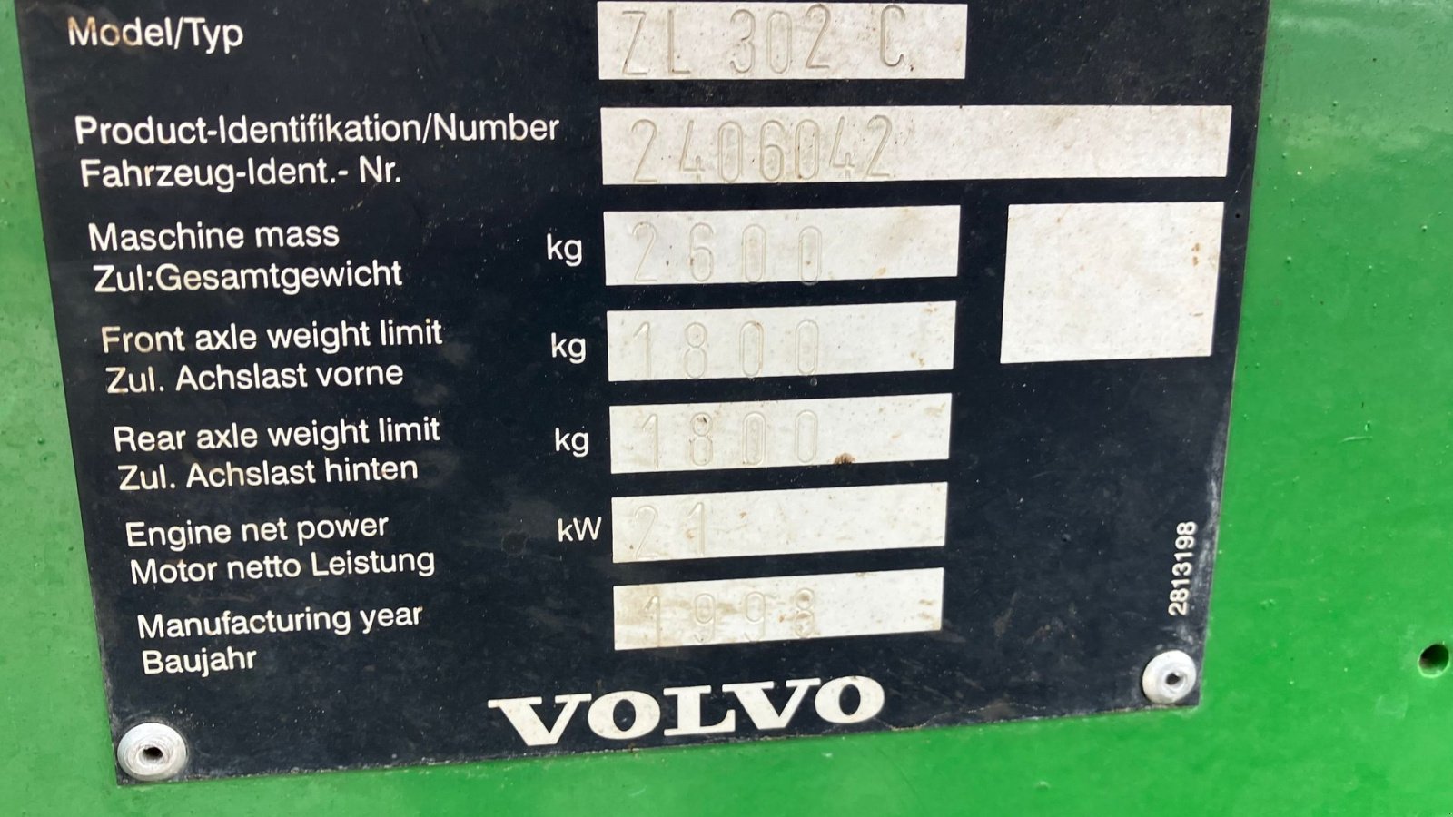 Kompaktlader des Typs Volvo ZL 302 C volvo, Gebrauchtmaschine in Horsens (Bild 3)