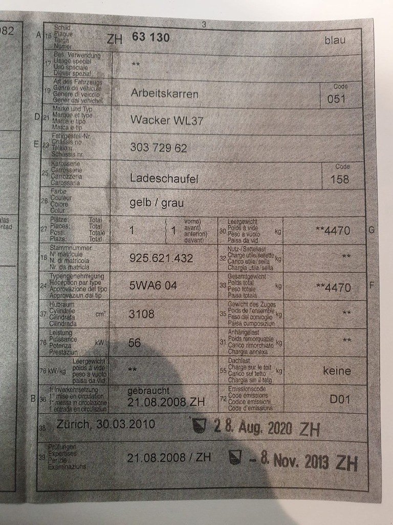 Kompaktlader типа Wacker Neuson WL 37, Gebrauchtmaschine в Oetwil am See (Фотография 5)