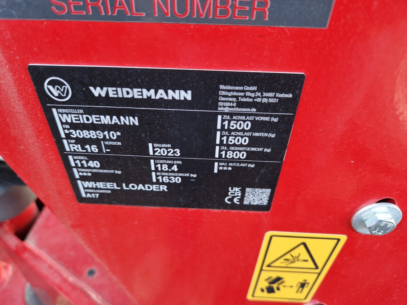 Kompaktlader typu Weidemann  1140, Neumaschine v Bad Sobernheim (Obrázek 6)